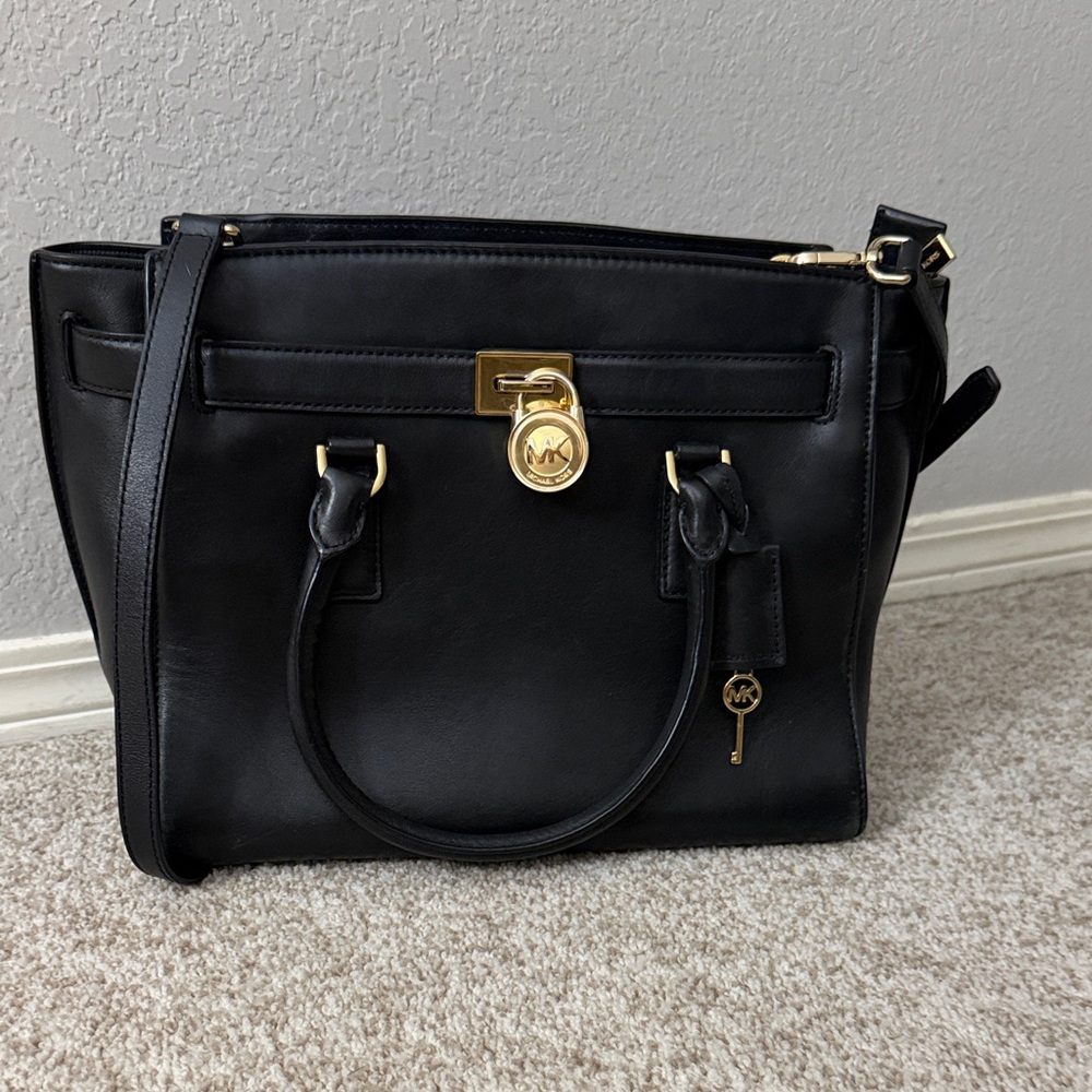 Michael Kors Black Hamilton Satchel - Smooth Leather